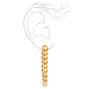 18ct Gold Plated Refined 2&quot; Chunky Curb Chain Drop Earrings,