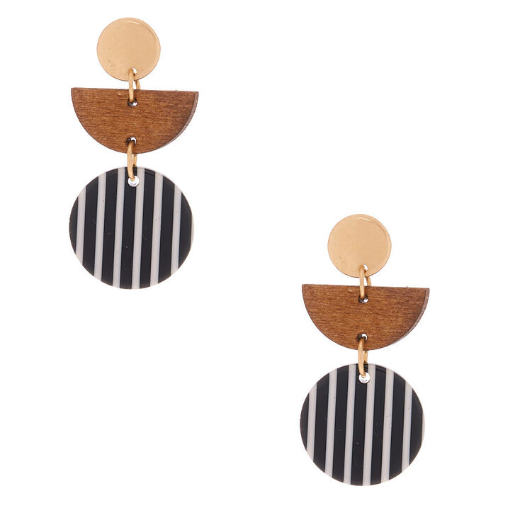 Wood &amp; Resin 1.5&quot; Drop Earrings,