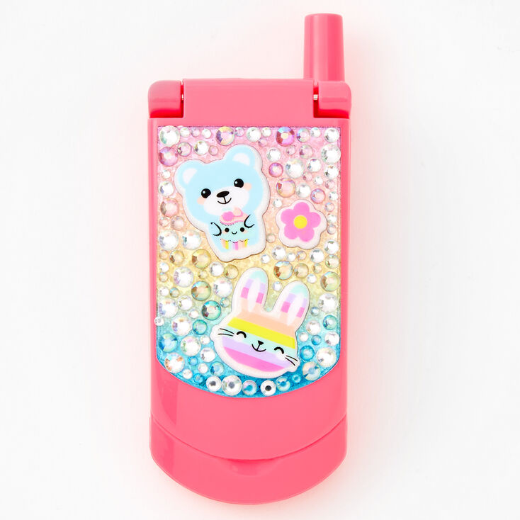 Claire&#39;s Club Critter Bling Flip Phone Lip Gloss Set - Pink,