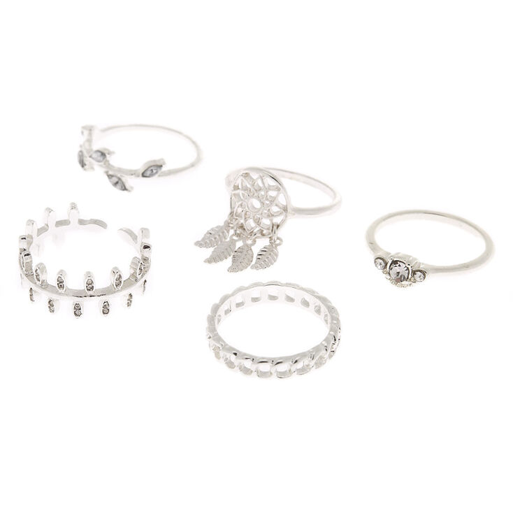 Silver Dreamcatcher Rings 5 Pack Claire S Us