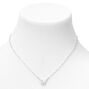 Silver-tone Cubic Zirconia Butterfly Pendant Necklace,