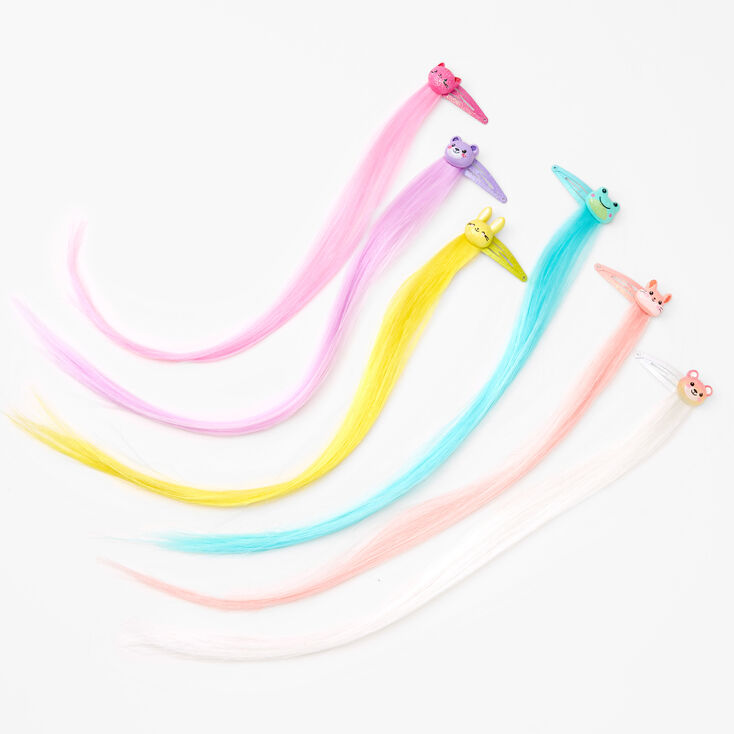 Claire&#39;s Club Faux Hair Glitter Critter Snap Clips - 6 Pack,