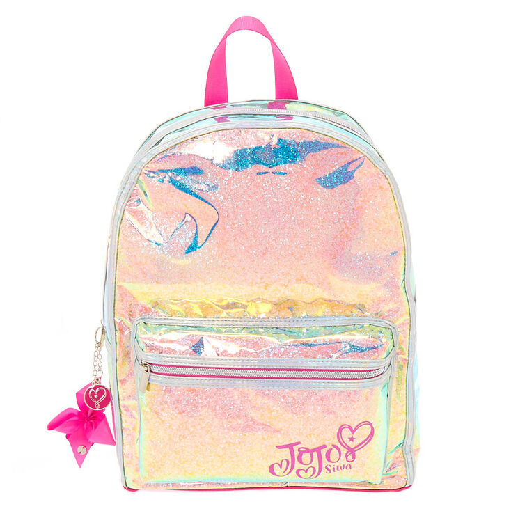 Jojo Siwa Holographic Medium Backpack Silver Claire S Us