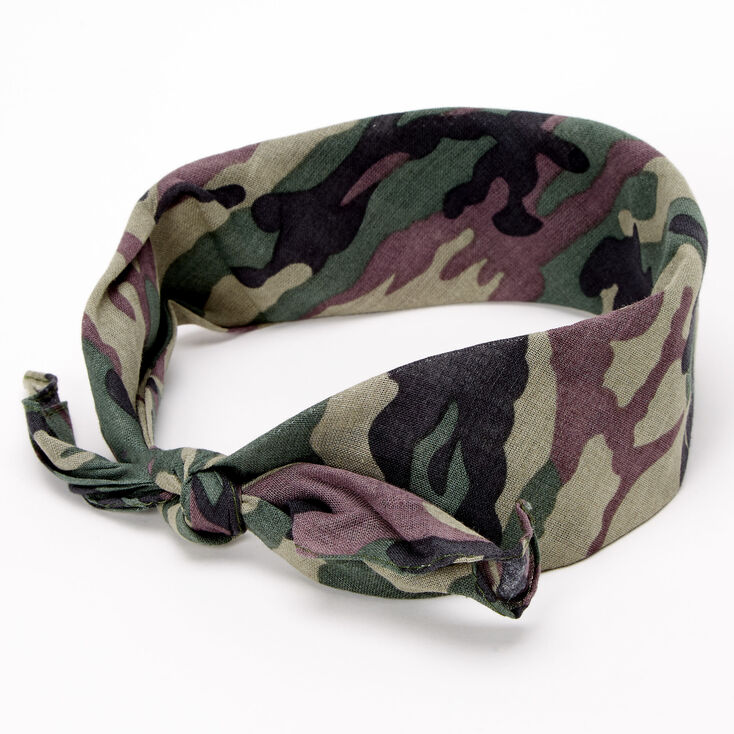 Camo Print Bandana Headwrap,