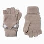 Claire&#39;s Club Gray Koala Convertible Gloves,
