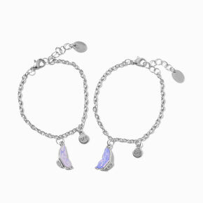 Best Friends Silver-tone Split Butterfly Charm Bracelets - 2 Pack,