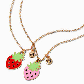Birthday Card &amp; Best Friends Strawberry Pendant Necklace Set - 3 Pack,