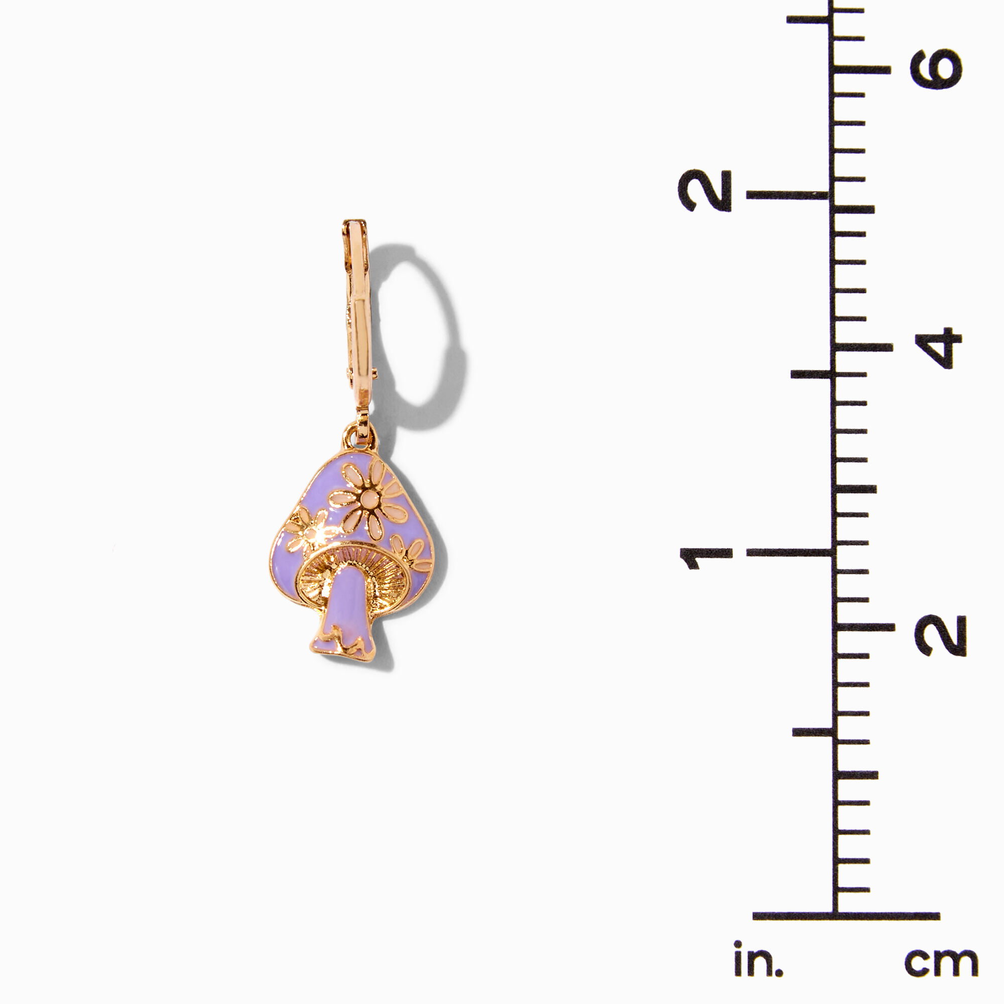 Boucles d’oreilles huggies avec champignons violets 10 mm,