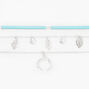 Silver Leaf Horn Choker Necklaces - Turquoise, 3 Pack,