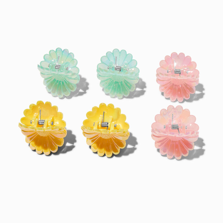 Yellow, Blue &amp; Pink Sunflower Hair Claws - 6 Pack,