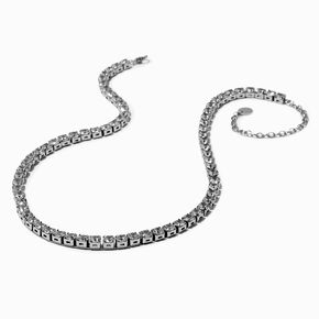 Silver-tone Stainless Steel Cubic Zirconia Cup Chain Necklace,