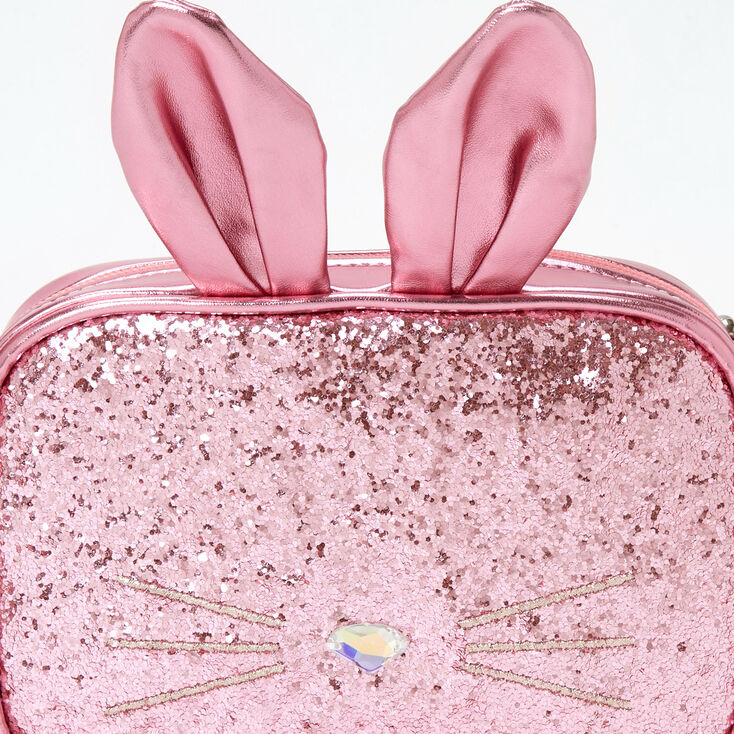 Pink Glitter Bunny Crossbody Bag,