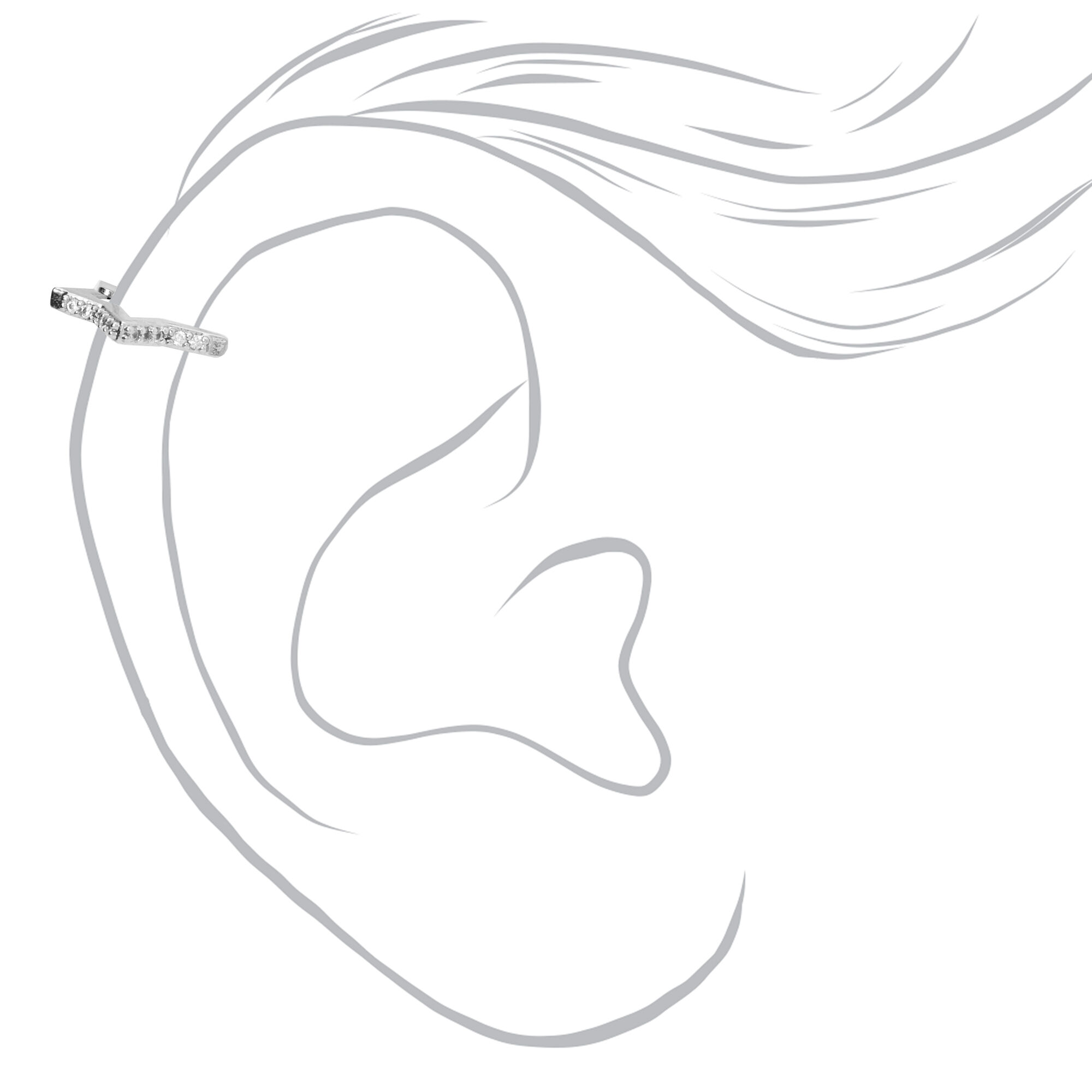 Silver 20G Star Cartilage Clicker Earring,