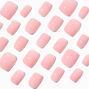 Pink Glossy Short Square Vegan Faux Nail Set - 24 Pack,