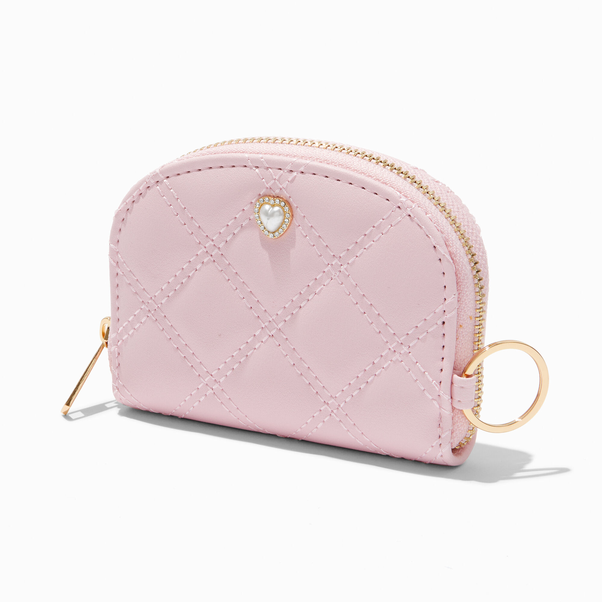 View Claires Heart Quilted Wallet Pink information