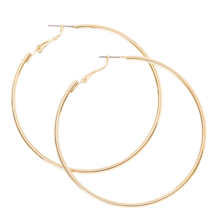 Gold 60mm Hoop Earrings Claire S Us Gold 60mm Hoop Earrings