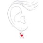Ace of Hearts 1&quot; Drop Earrings - Red,