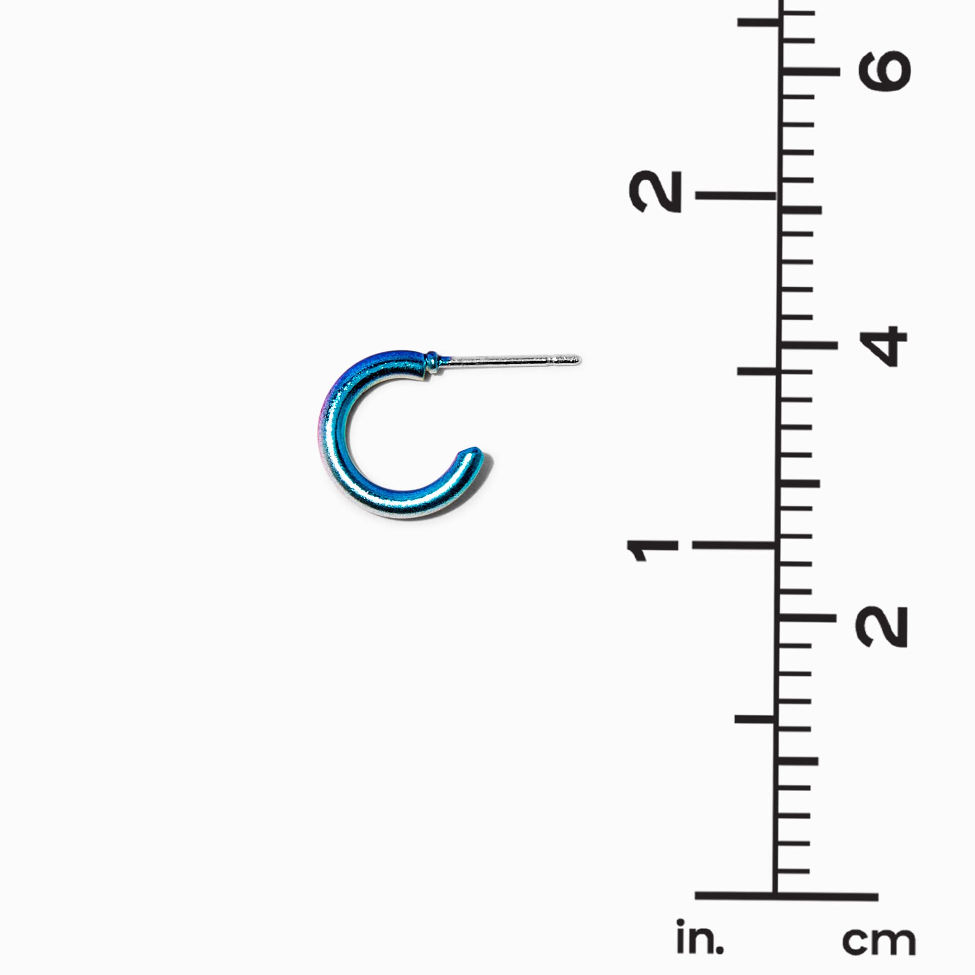Anodized 15mm Huggie Hoop Earrings - 6 Pack,