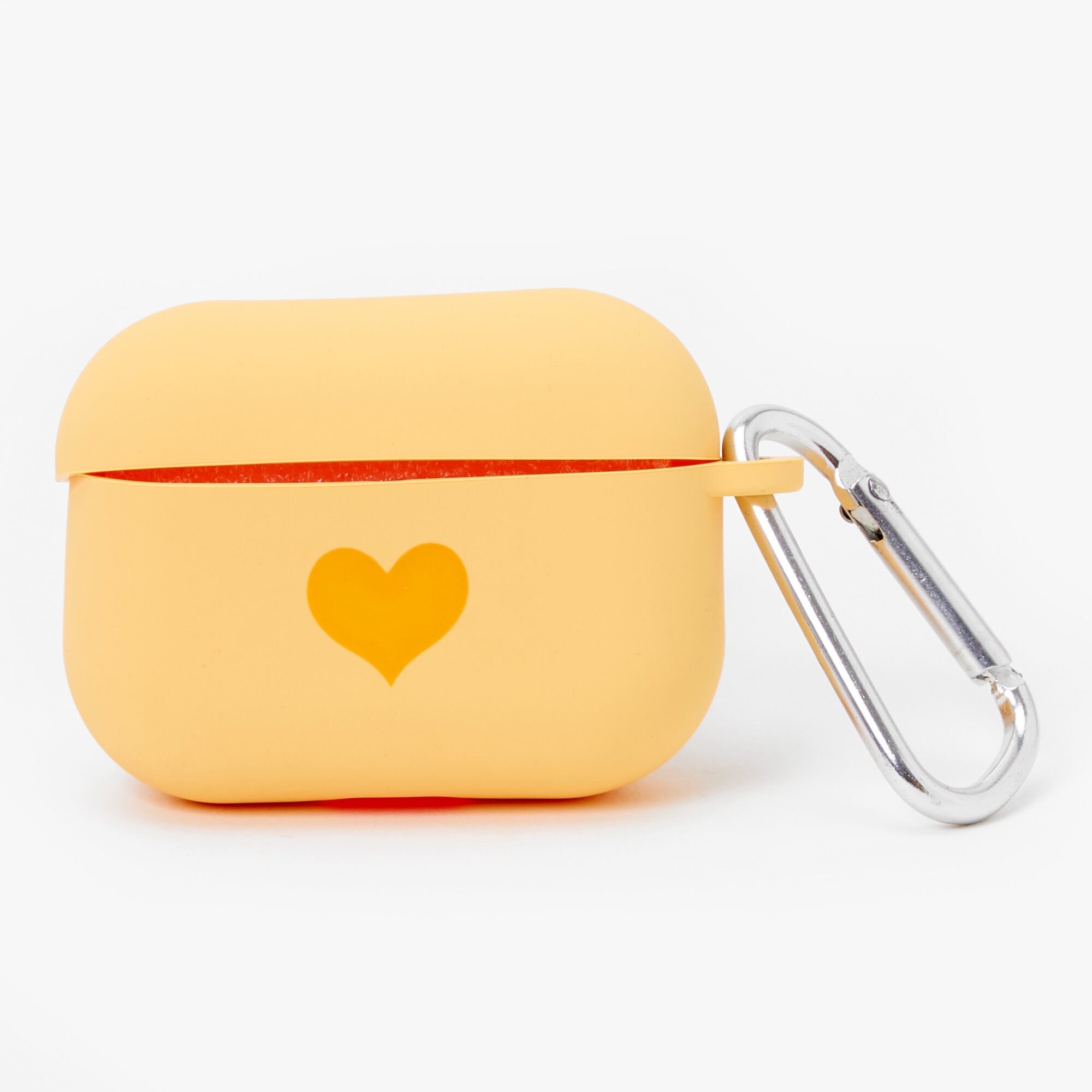 Étui pour écouteurs en silicone jaune motif cœur - Compatible avec les AirPods Pro® de Apple,