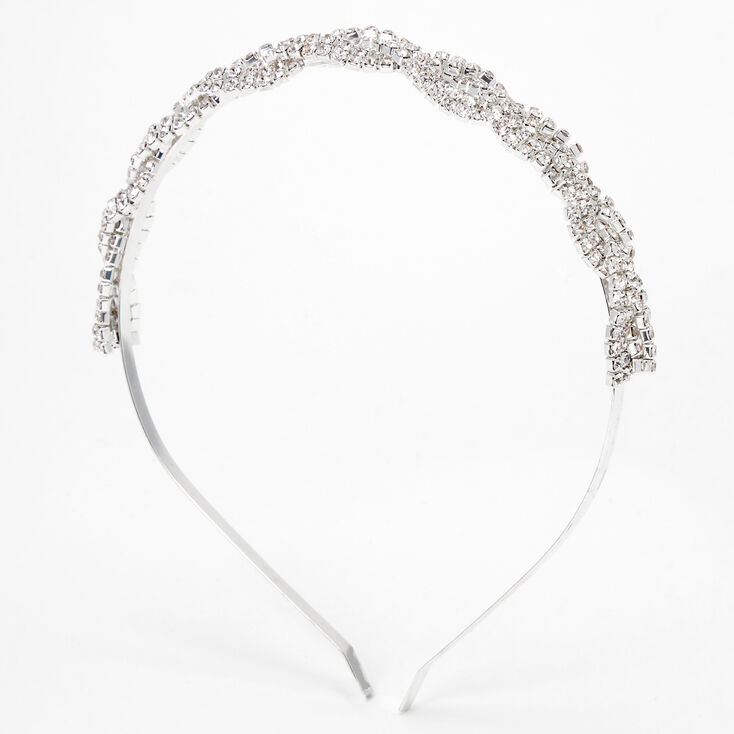 Silver Braided Crystal Statement Headband | Claire's US