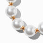 Gold-tone Large Pearl Stretch Bracelet ,