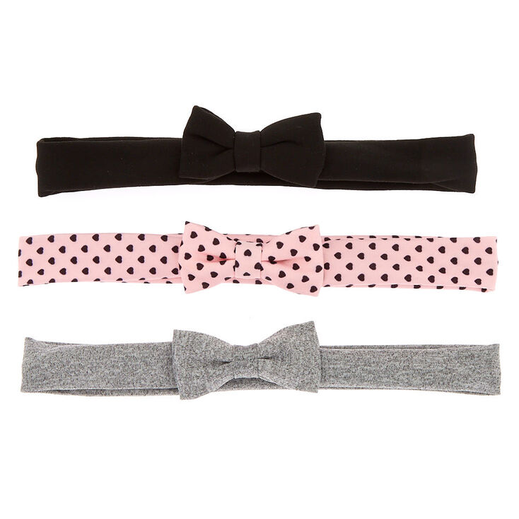 Claire&#39;s Club Hearts Bow Headwraps - 3 Pack,