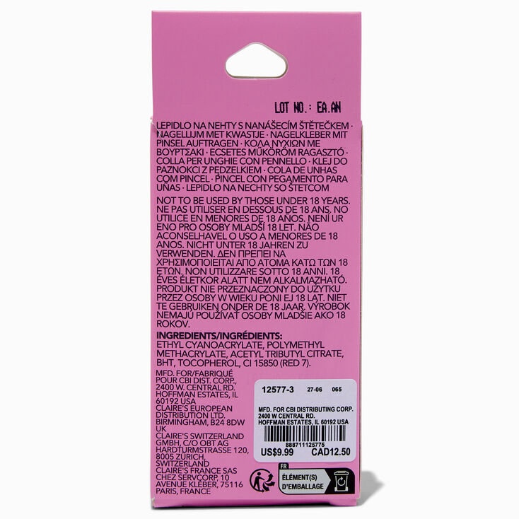 Vegan Pink Brush On Faux Nail &amp; Nail Art Glue,