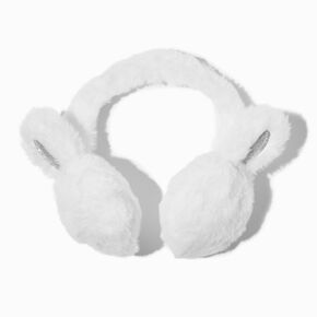 Claire&#39;s Club White Bunny Ear Muffs,