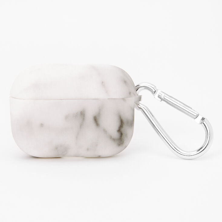 White Marble Silicone Earbud Case Cover - Compatible With Apple AirPods Pro&reg;,