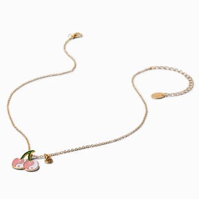 Best Friends Pink Cherries Pendant Necklaces - 2 Pack,