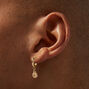 Lot de boucles d&#39;oreilles superposables textur&eacute;es couleur dor&eacute;e - Lot de 9,