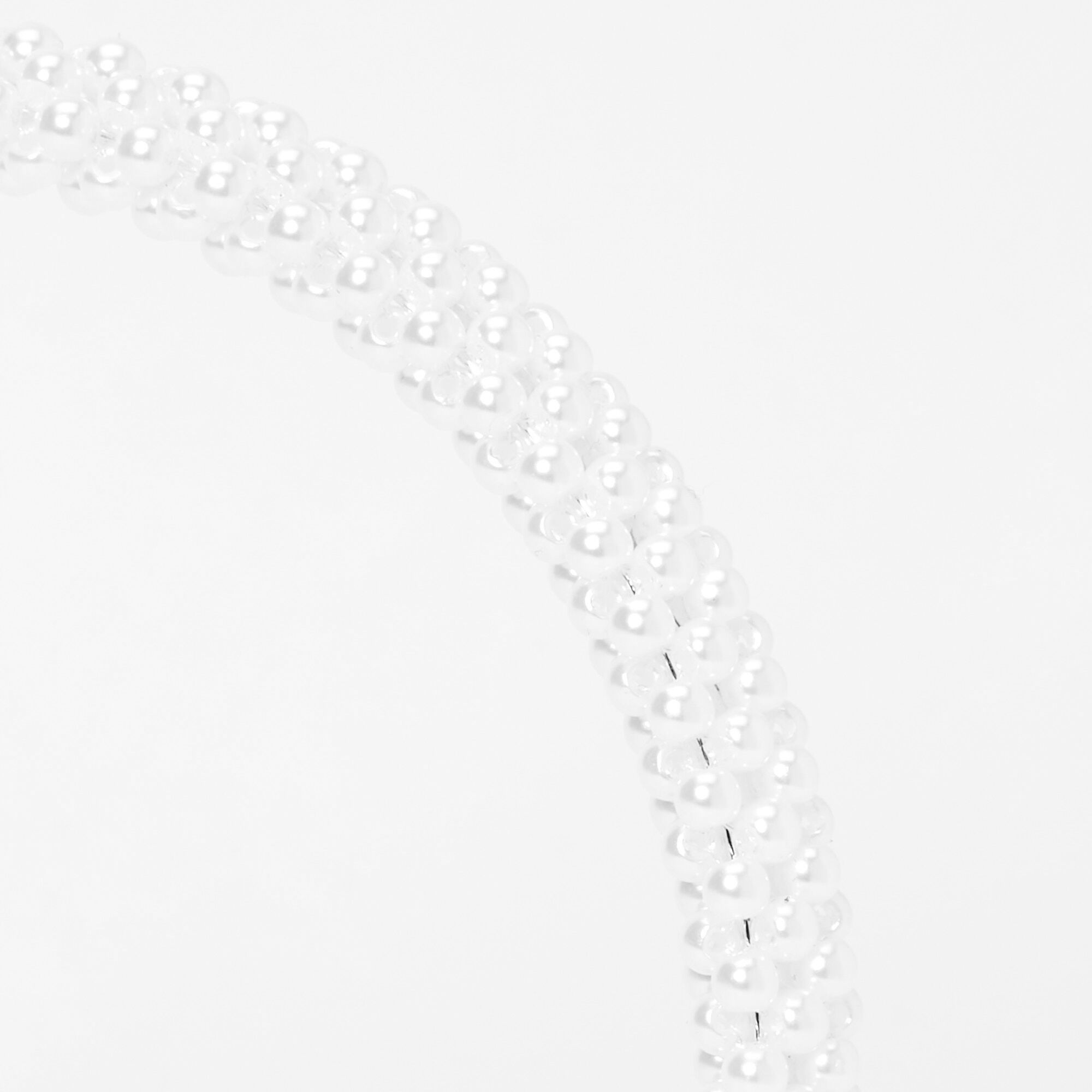 White Pearl Pyramid Headband,