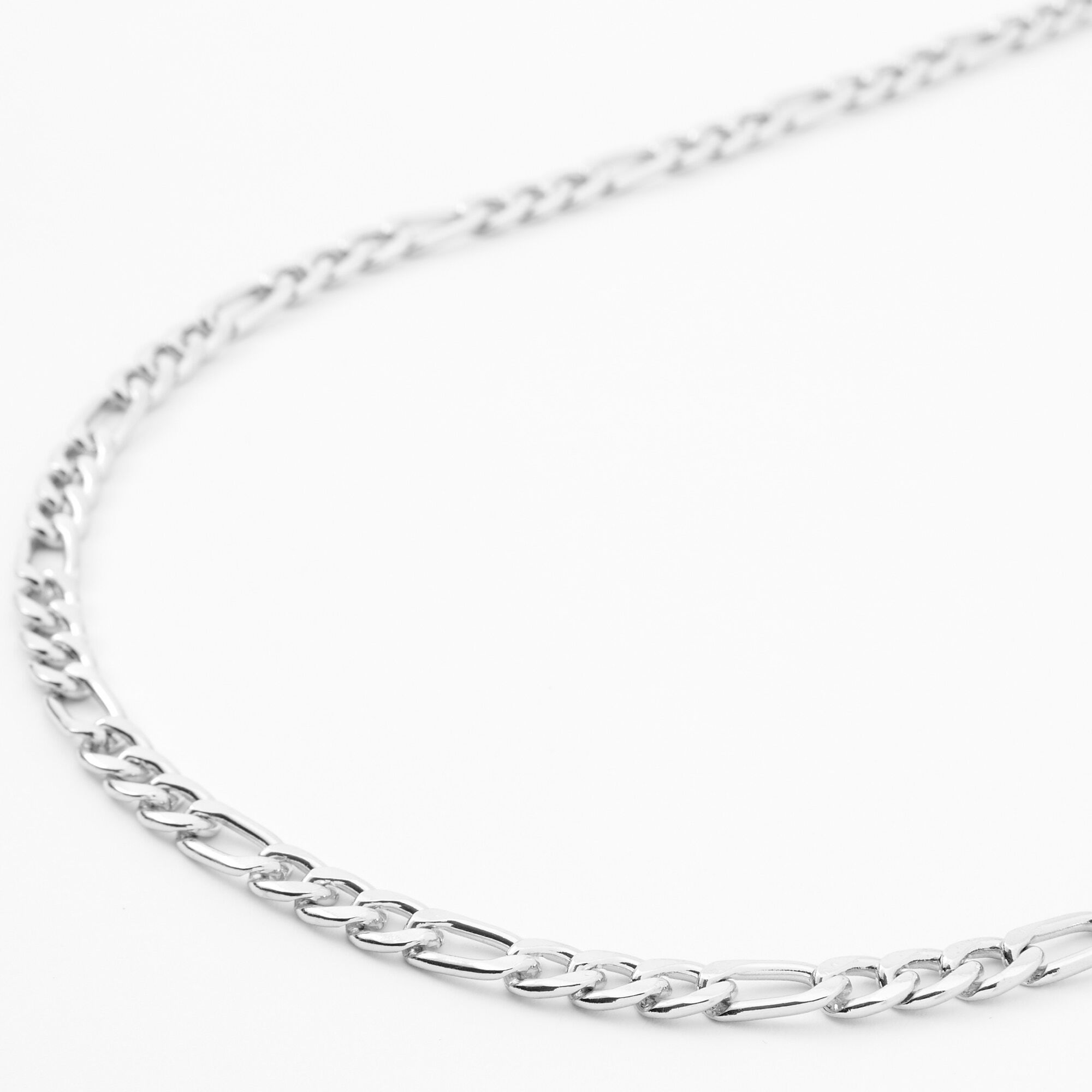 View Claires Tone Figaro 20 Chain Link Necklace Silver information