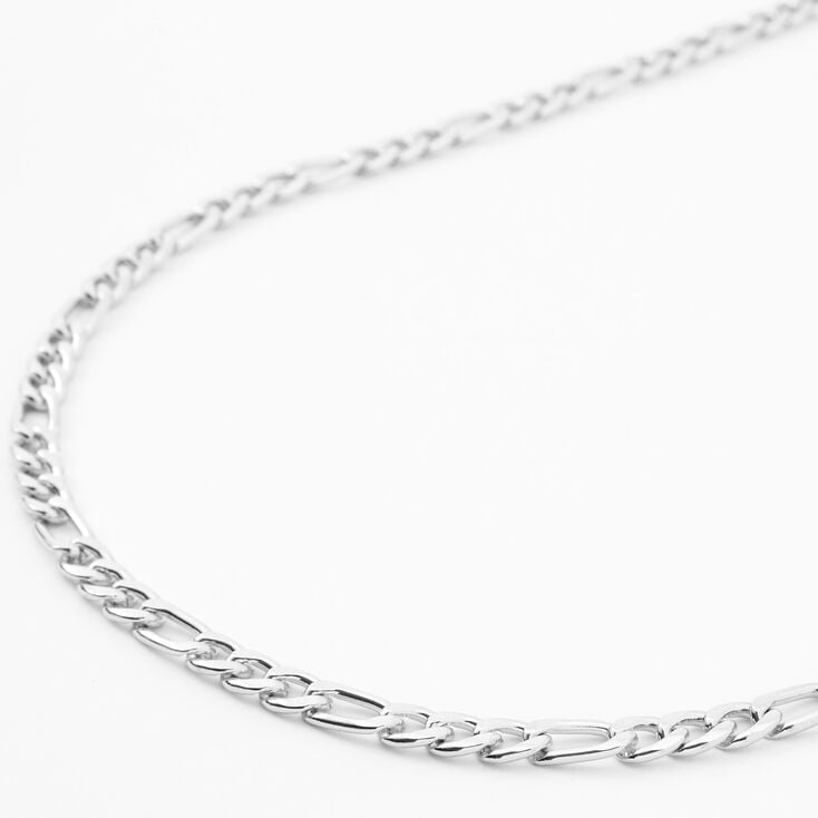 Silver Figaro 20&quot; Chain Link Necklace,