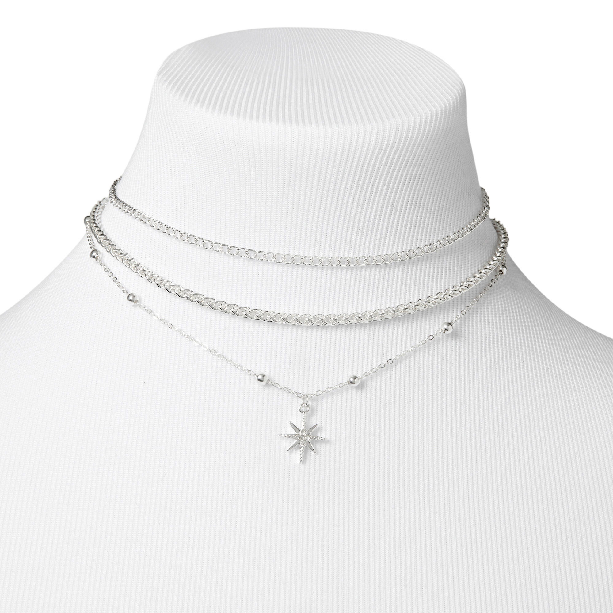 Ras-de-cou chaîne étoile rayonnante - Lot de 3,