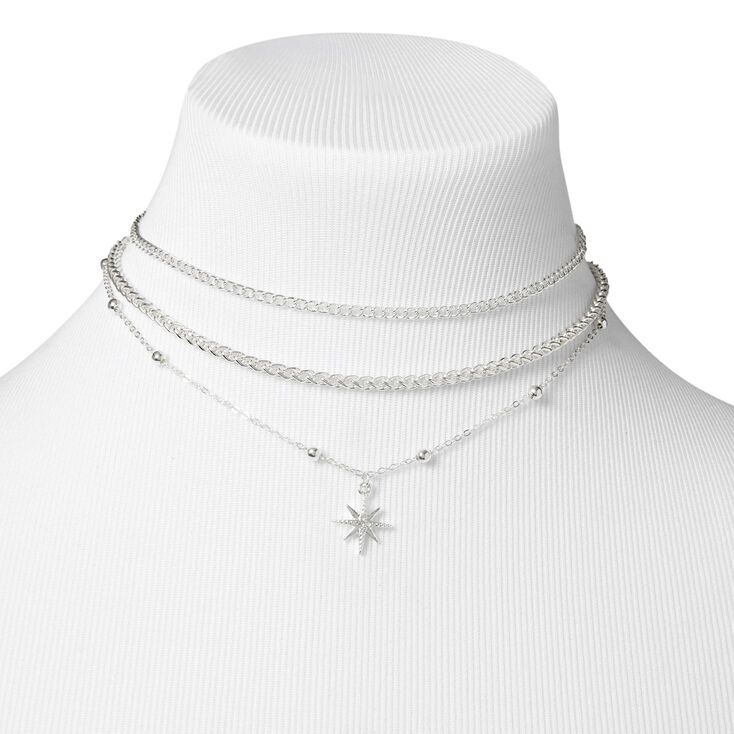 Starburst Chain Choker Necklaces - 3 Pack,