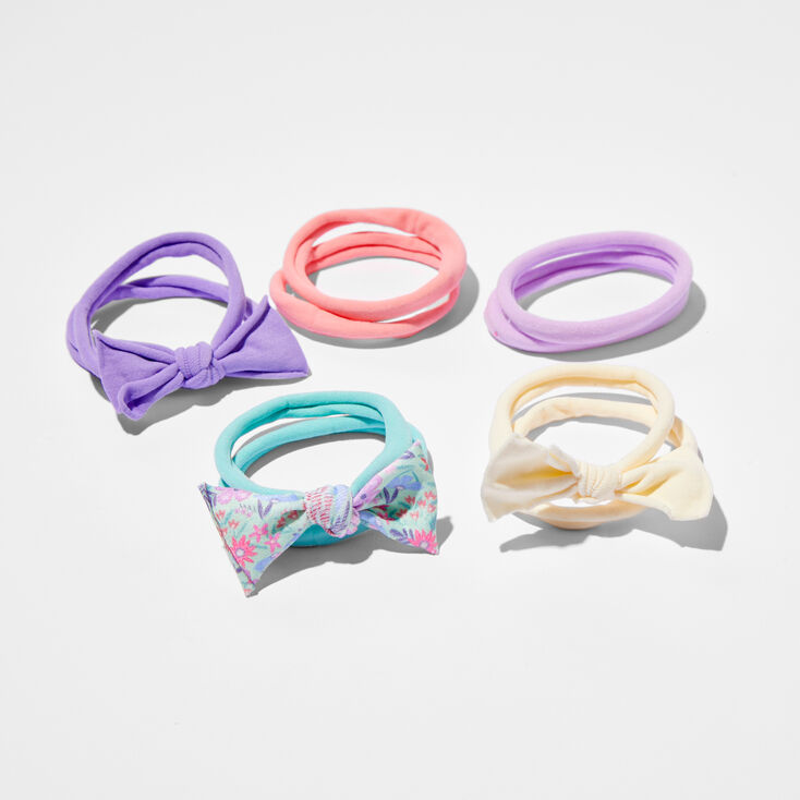 Claire&#39;s Club Pastel Floral Twist Rolled Hair Ties - 10 Pack,