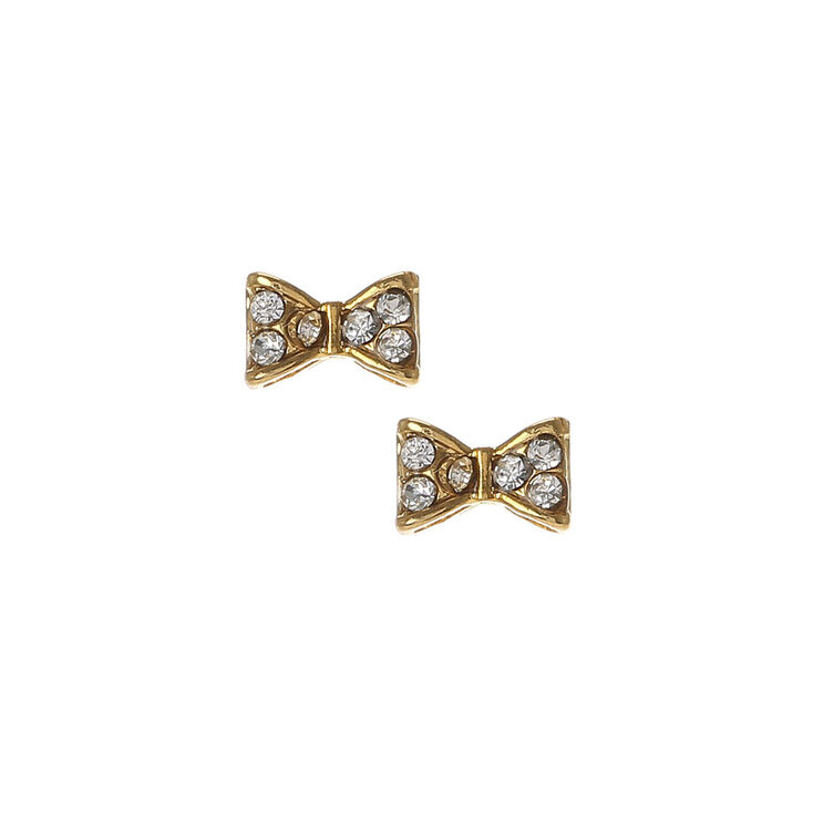 18ct Gold Plated Bow Stud Earrings Claire S 18ct Gold Plated Bow Stud Earrings