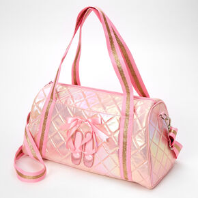 Claire&#39;s Club Glitter Ballet Quilted Duffel Bag,