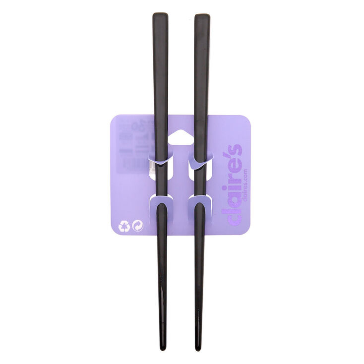 Solid Hair Sticks - Black, 2 Pack,