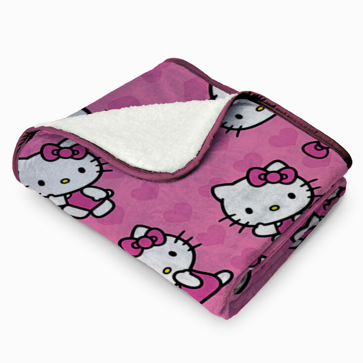 Hello Kitty&reg; I Love Pink Silk Touch Sherpa Throw &#40;ds&#41;,