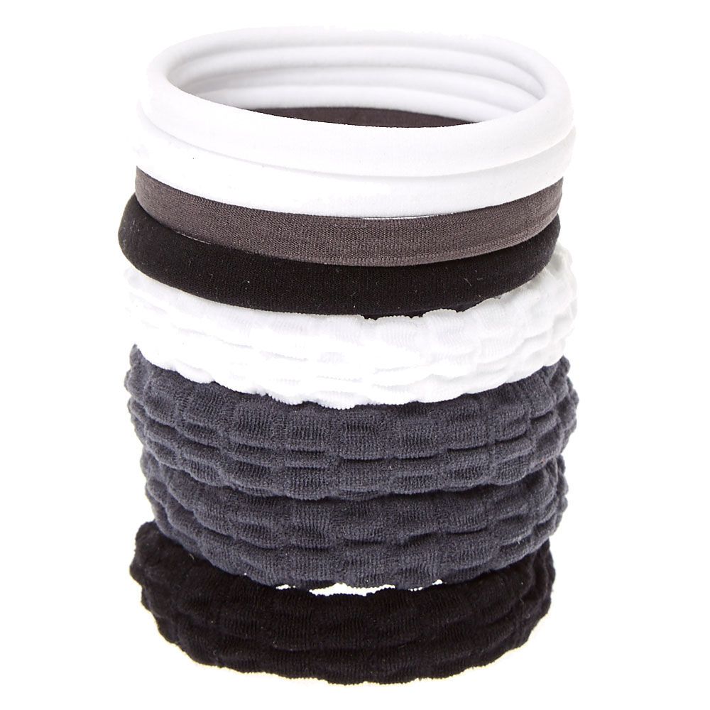 Grey Scale Mixed Hair Ties- 8 Pack,