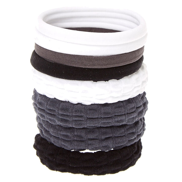 Grey Scale Mixed Hair Ties- 8 Pack,