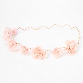 Glitter Roses Flower Crown Headwrap - Blush,