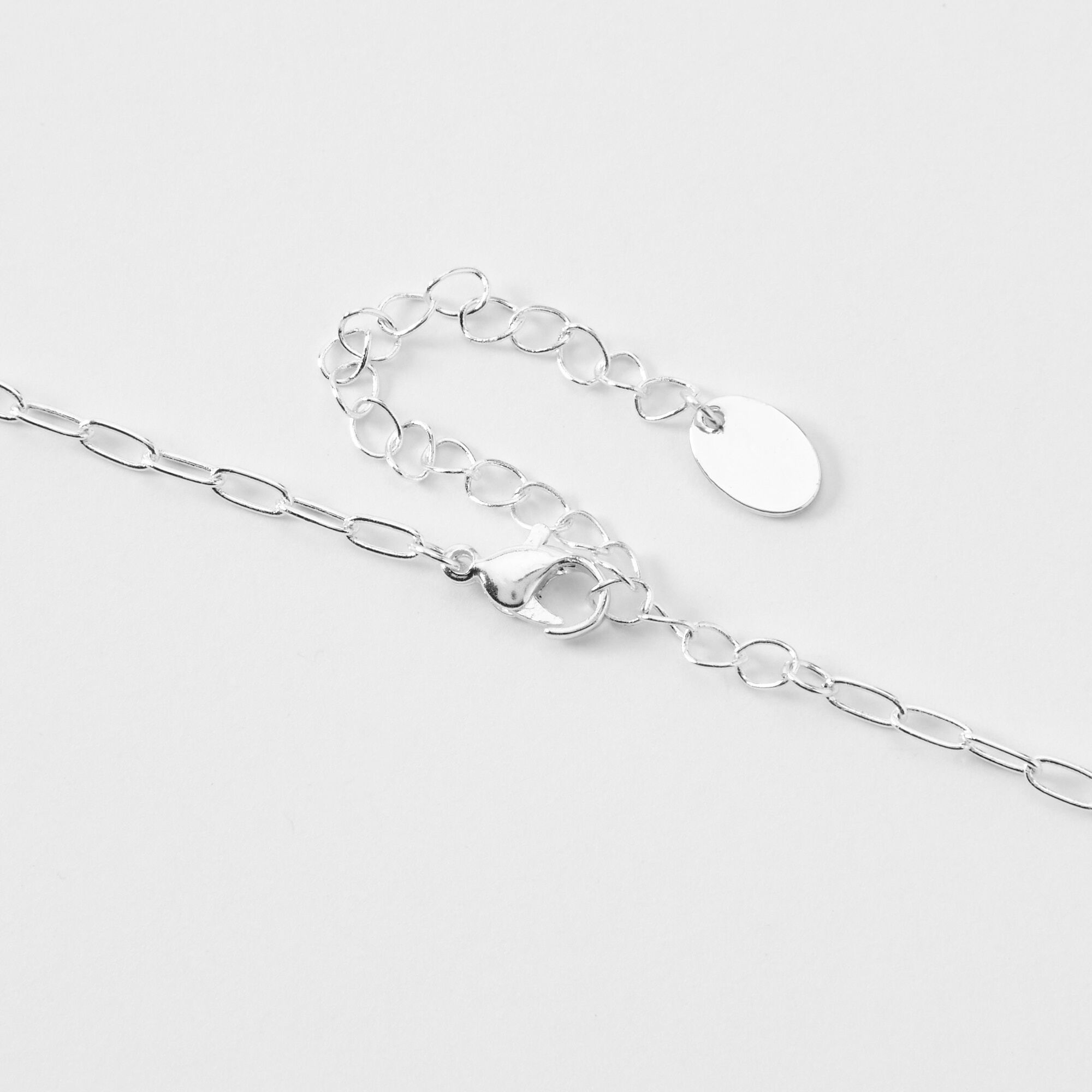 Purple & Silver Rhinestone Heart 16" Pendant Necklace,