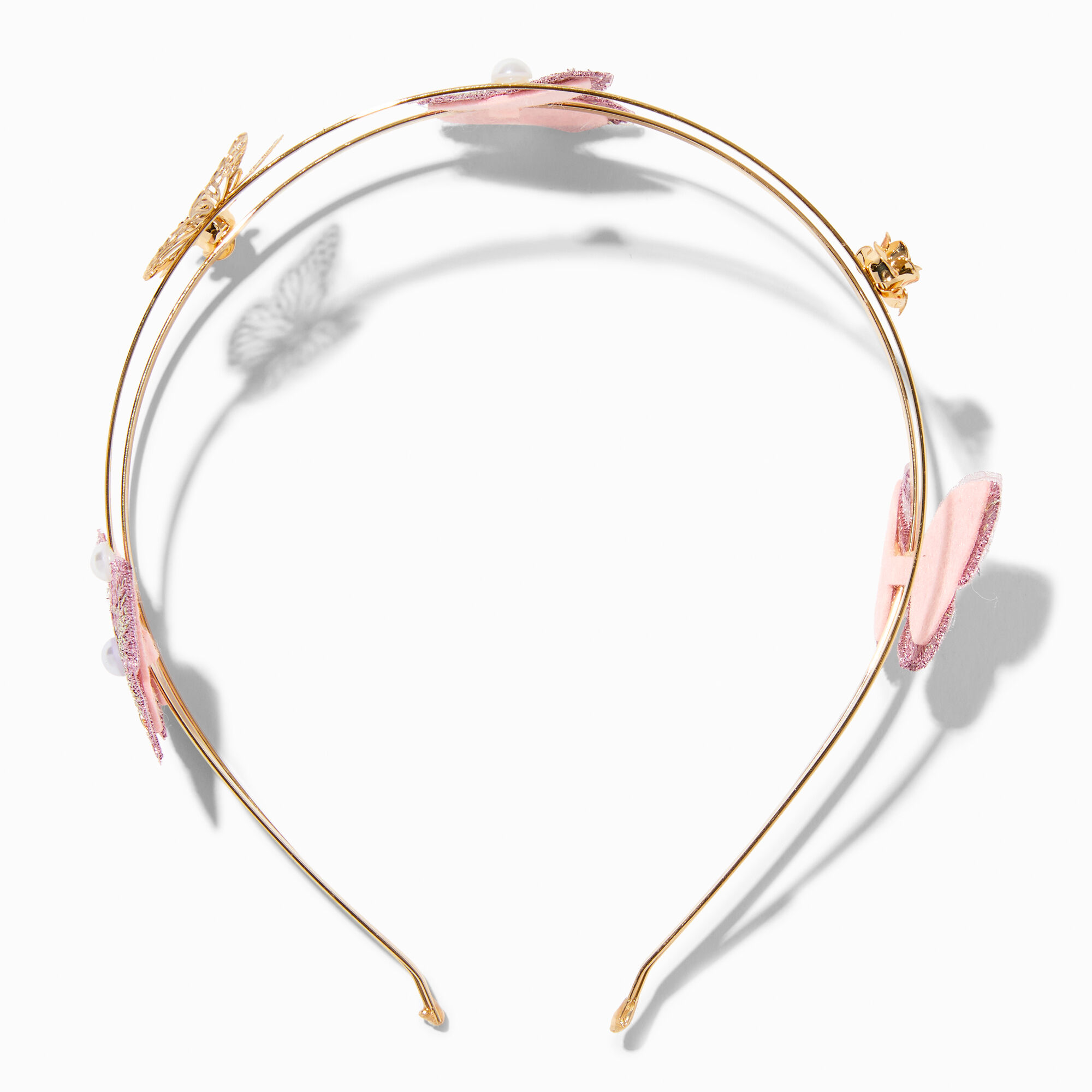 View Claires Club Butterfly Metal Headband Pink information