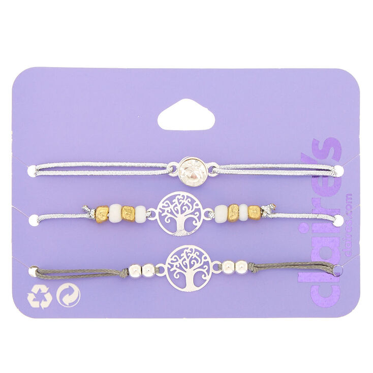 Silver Tree Stretch Bracelets - 3 Pack,