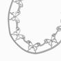 Silver-tone Edgy Butterfly Multi-Strand Necklace ,