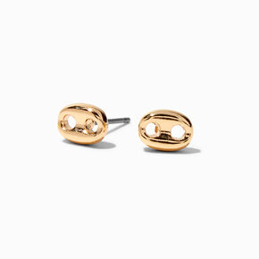 Gold-tone Tab Stud Earrings,