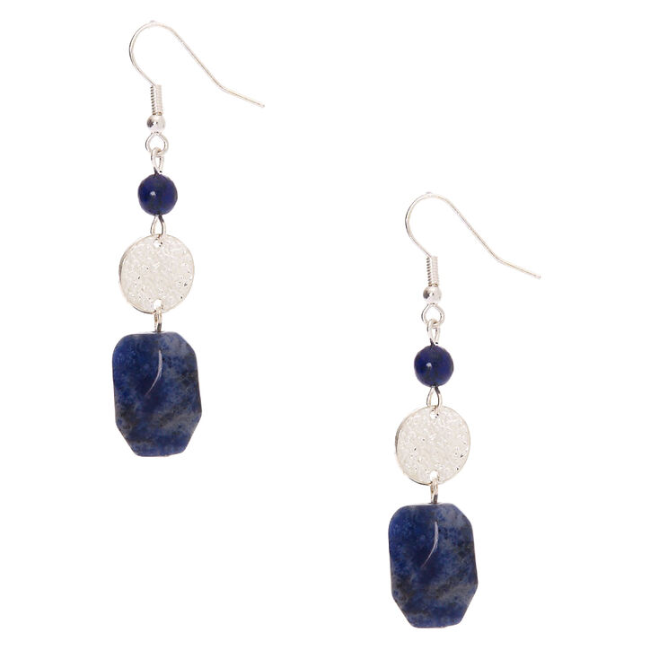 Claire's Pendantes avec pierre martelée bleue 5 cm